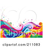 Colorful Swirly Wave Background Over White - 5