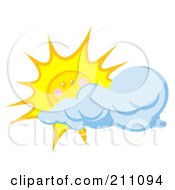 Poster, Art Print Of Cloud Moving In Front Of A Happy Sun