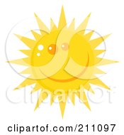 Poster, Art Print Of Happy Sun Face With A Smile