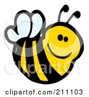 Poster, Art Print Of Cute Cartoon Smiling Bee