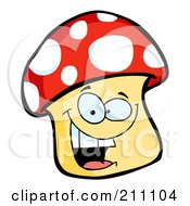 Poster, Art Print Of Happy Mushroom Character Smiling