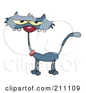 Royalty Free RF Clipart Illustration Of A Scrawny Gray Cat