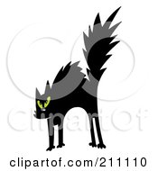 Poster, Art Print Of Scared Black And Green Eyed Cat