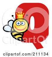 Letter Q With A Queen Bee