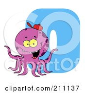 Royalty Free RF Clipart Illustration Of A Letter O With An Octopus