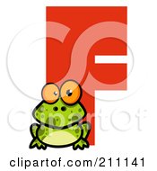 Poster, Art Print Of Letter F With A Frog