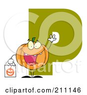 Poster, Art Print Of Letter P With A Pumpkin