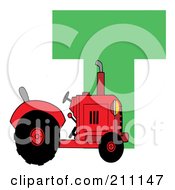 Poster, Art Print Of Letter T With A Tractor