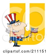 Royalty Free RF Clipart Illustration Of A Letter U With Uncle Sam