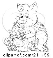 Poster, Art Print Of Coloring Page Outline Of A Cute Fox Using An Activity Book