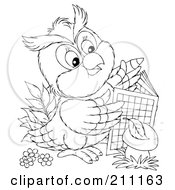 Poster, Art Print Of Coloring Page Outline Of A Cute Owl Using An Activity Book