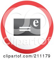 Poster, Art Print Of Red Gray And White Rounded Email Button