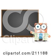 Royalty Free RF Clipart Illustration Of A Blocky Male Professor Pointing To A Blackboard by Qiun #COLLC211188-0141