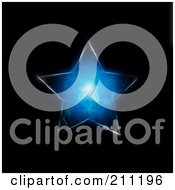 Royalty Free RF Clipart Illustration Of A Glowing Blue Electric Star Over Black