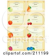 Digital Collage Of Pastel Orange Homemade Jam From The Kitchen Of Labels With Fruit Text And Date Space
