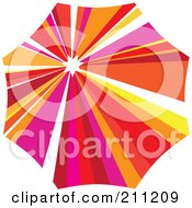 Poster, Art Print Of Logo Design Of A Colorful Parasol