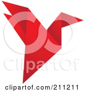 Logo Design Of A Red Origami Bird