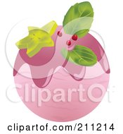 Poster, Art Print Of Logo Design Of A Scoop Of Strawberry Ice Cream