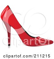 Poster, Art Print Of Logo Design Of A Shiny Red High Heel