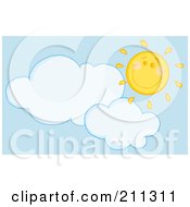 Royalty Free RF Clipart Illustration Of A Cloud Below Under A Happy Sun