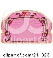 Royalty Free RF Clipart Illustration Of A Floral Pink Label by Eugene