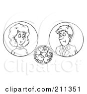 Poster, Art Print Of Coloring Page Outline Of A Couple Considering Pregnancy