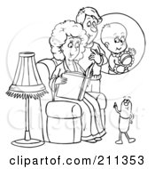 Poster, Art Print Of Coloring Page Outline Of A Pill Talking To An Expecting Couple
