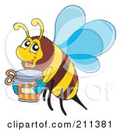Honey Bee Carrying A Jar