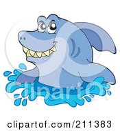 Poster, Art Print Of Grinning Shark Looking Out Of Water