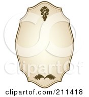 Royalty Free RF Clipart Illustration Of An Aged Label With Brown Floral Designs And Text Space 3 by Eugene