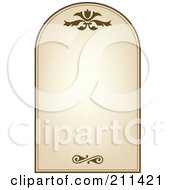 Royalty Free RF Clipart Illustration Of An Aged Label With Brown Floral Designs And Text Space 4 by Eugene