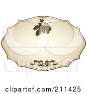 Royalty Free RF Clipart Illustration Of An Aged Label With Brown Floral Designs And Text Space 9 by Eugene