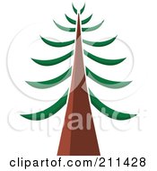 Royalty Free RF Clipart Illustration Of A Tall Redwood Tree by yayayoyo #COLLC211428-0157