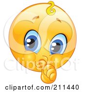 Poster, Art Print Of Yellow Smiley Face Baby Emoticon Sucking Its Thumb