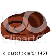 Poster, Art Print Of Royalty-Free Rf Clipart Illustration Of Two Slices Of Sweet Bread