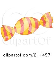 Poster, Art Print Of Piece Of Hard Candy In A Striped Wrapper