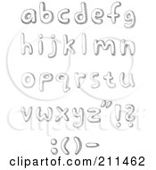 Royalty Free RF Clipart Illustration Of A Digital Collage Of Lowercase Sketched Letters by yayayoyo