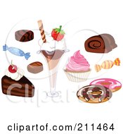 Poster, Art Print Of Digital Collage Of Candies And Desserts