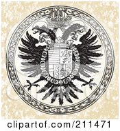 Royalty Free RF Clipart Illustration Of A Double Headed Eagle Seal Design by BestVector