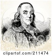 Royalty Free RF Clipart Illustration Of A Portrait Of Benjamin Franklin