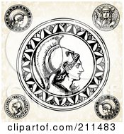 Royalty Free RF Clipart Illustration Of A Digital Collage Of Roman Soldier Seals
