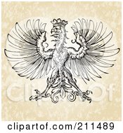 Royalty Free RF Clipart Illustration Of A Crowned Eagle Design by BestVector