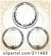 Poster, Art Print Of Digital Collage Of Three Circle Wreath Frames