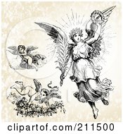 Poster, Art Print Of Digital Collage Of Three Victorian Angels