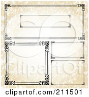 Royalty Free RF Clipart Illustration Of A Digital Collage Of Ornate Frame Borders 7