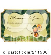 Poster, Art Print Of Golden And Green Homemade Jam Label With Text And Date Space - 6