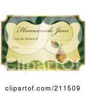 Poster, Art Print Of Golden And Green Homemade Jam Label With Text And Date Space - 3