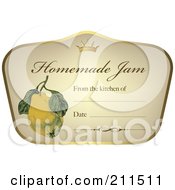 Poster, Art Print Of Crown And Fruit On A Homemade Jam Label With Text Space - 1