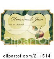 Poster, Art Print Of Golden And Green Homemade Jam Label With Text And Date Space - 4