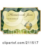 Poster, Art Print Of Golden And Green Homemade Jam Label With Text And Date Space - 2